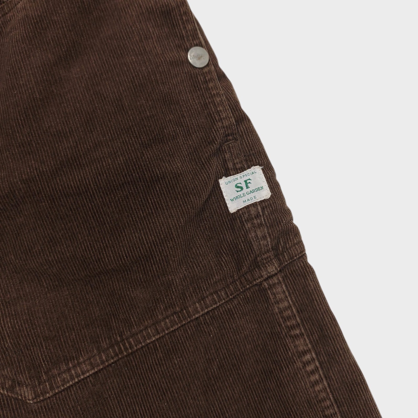 SASSAFRAS Men's Made in Japan Brown Corduroy Fall Leaf Cargo Trousers