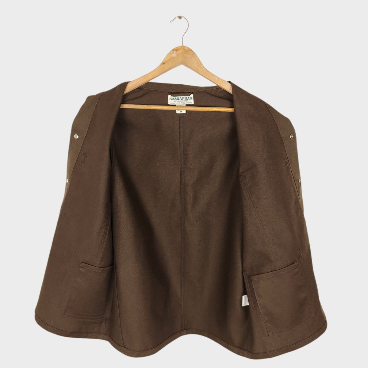 SASSAFRAS Men's Made in Japan Brown Transplant Chore Jacket