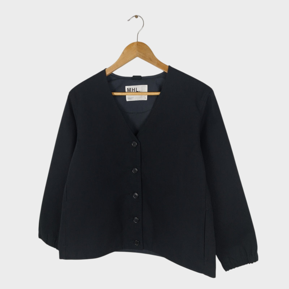 MHL MARGARET HOWELL Women's Black V-Neck Padded Jacket