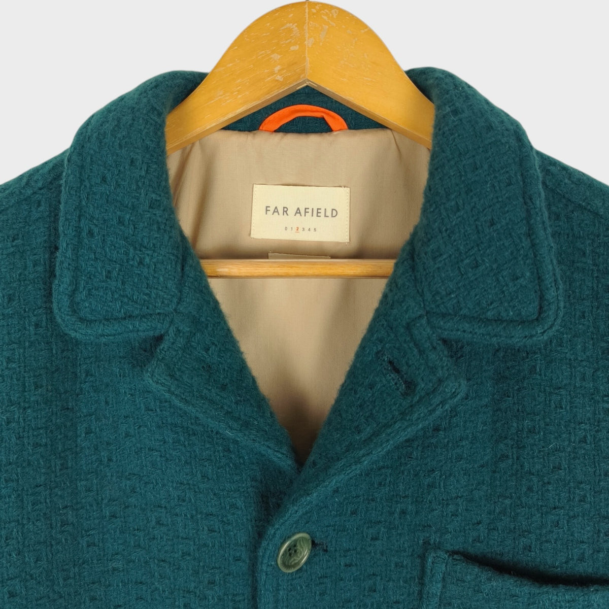 FAR AFIELD Men's Teal Wool BlendTextured Jacquard Station Chore Jacket