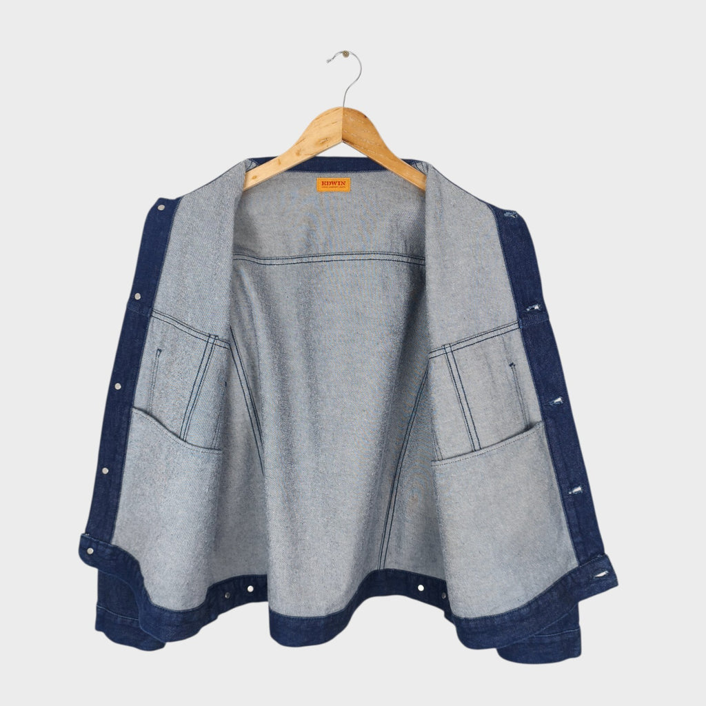 EDWIN Japan Men's Dark Blue Denim Trucker Jacket