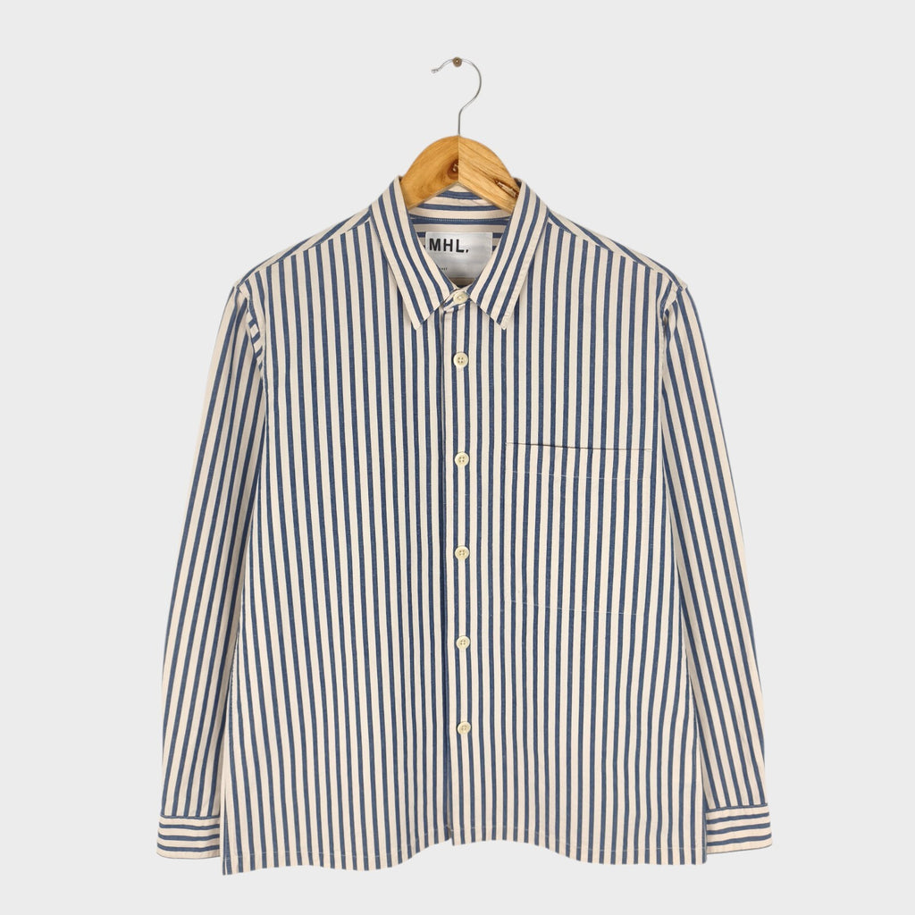 MHL MARGARET HOWELL Men's Striped Cotton/Linen Shirt