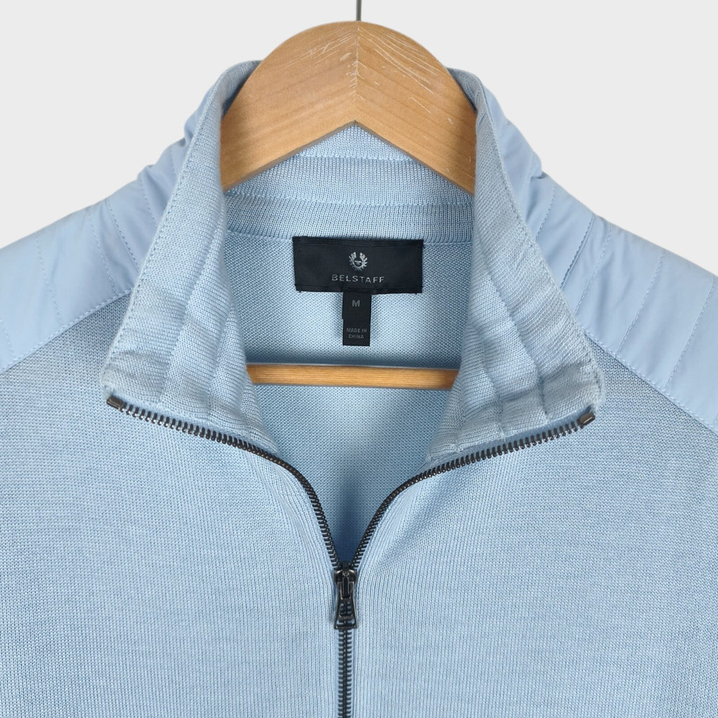 BELSTAFF Men's Light Blue Wool Blend Kinsdale Zip Jacket