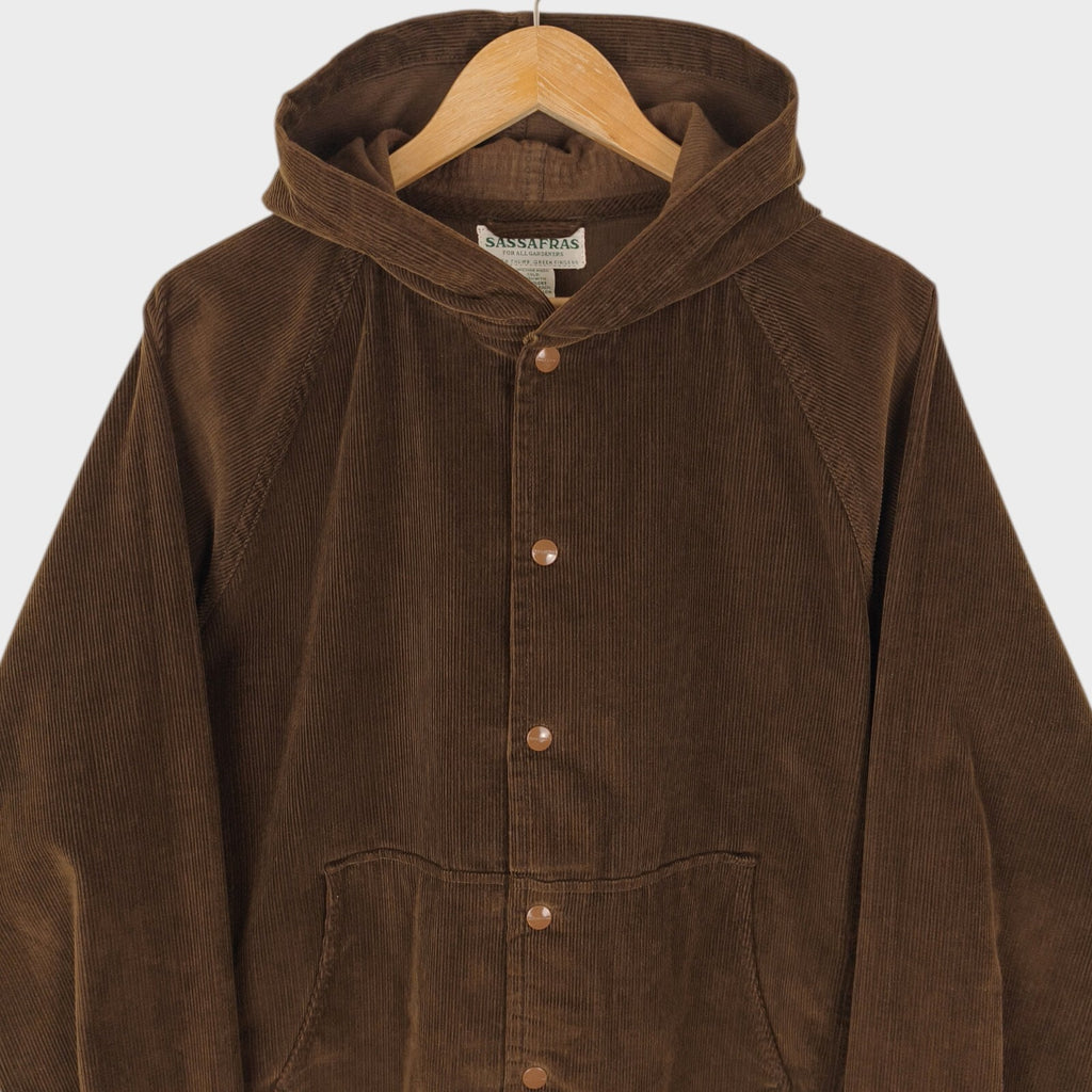 SASSAFRAS Men's Made in Japan Brown Corduroy Bud Breaker Jacket