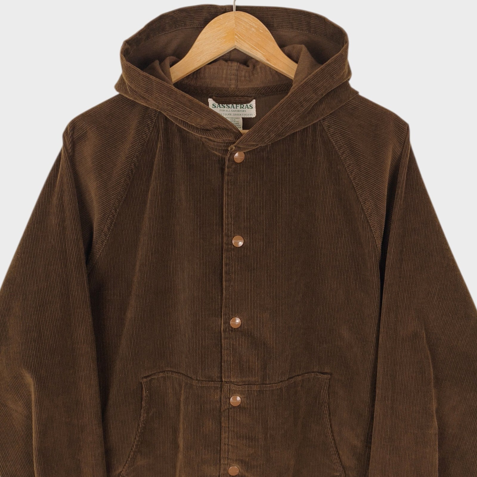 SASSAFRAS Men's Made in Japan Brown Corduroy Bud Breaker Jacket