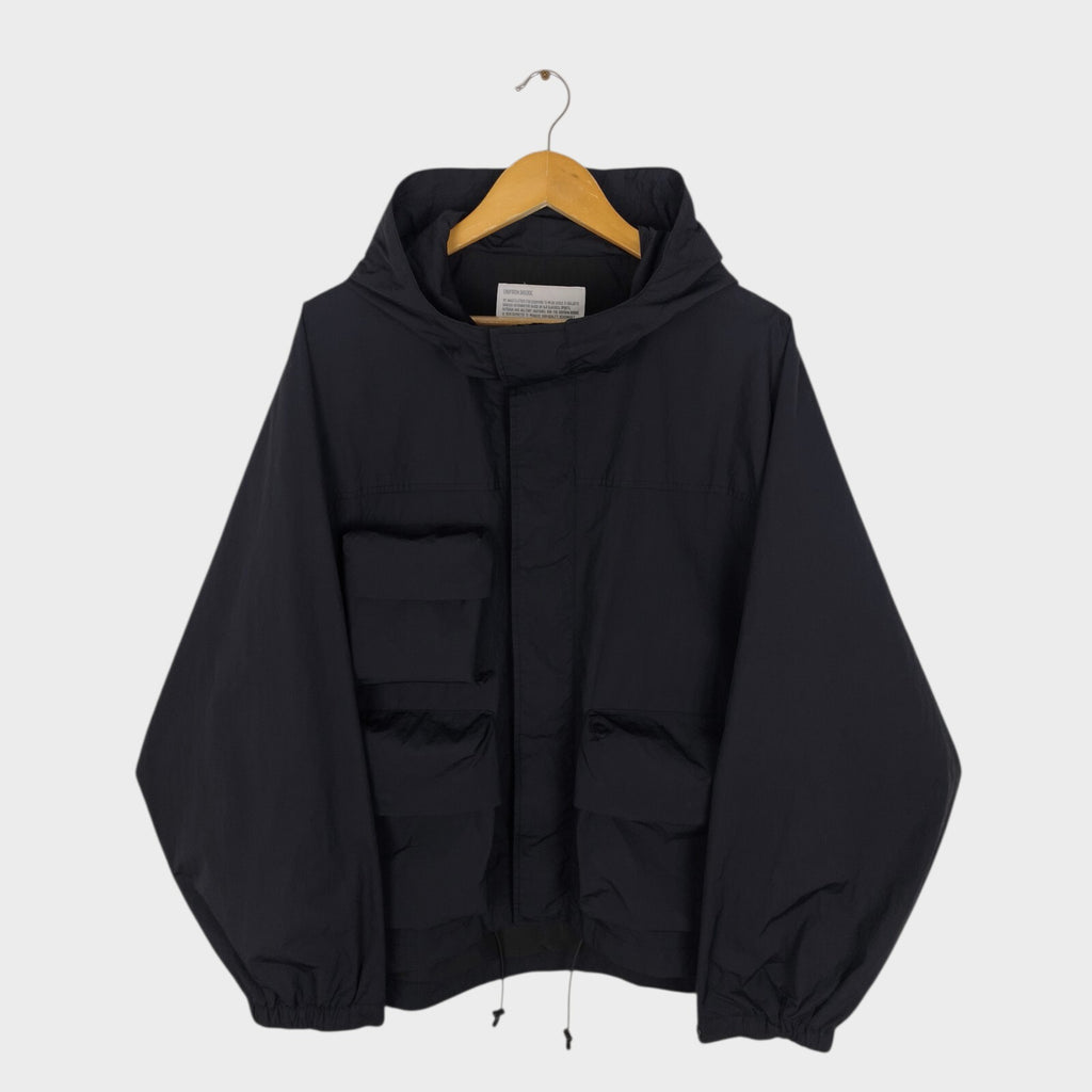 UNIFORM BRIDGE Men's Black Nylon M70 Hooded Parka Jacket