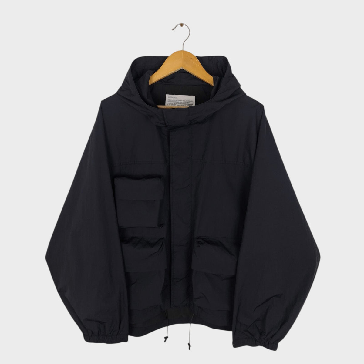 UNIFORM BRIDGE Men's Black Nylon M70 Hooded Parka Jacket