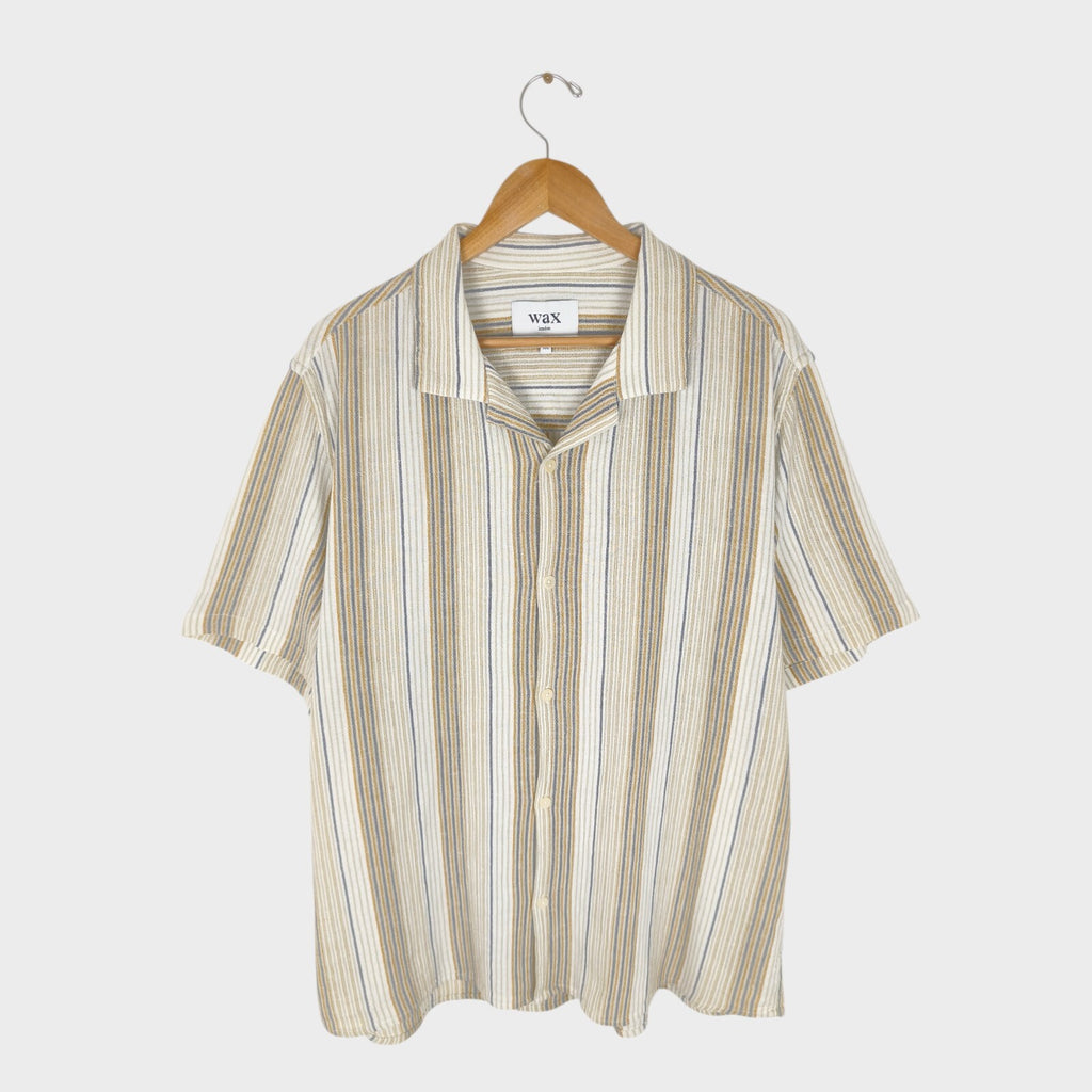 WAX LONDON Men's Striped Cotton Relaxed Fit Short Sleeved Shirt