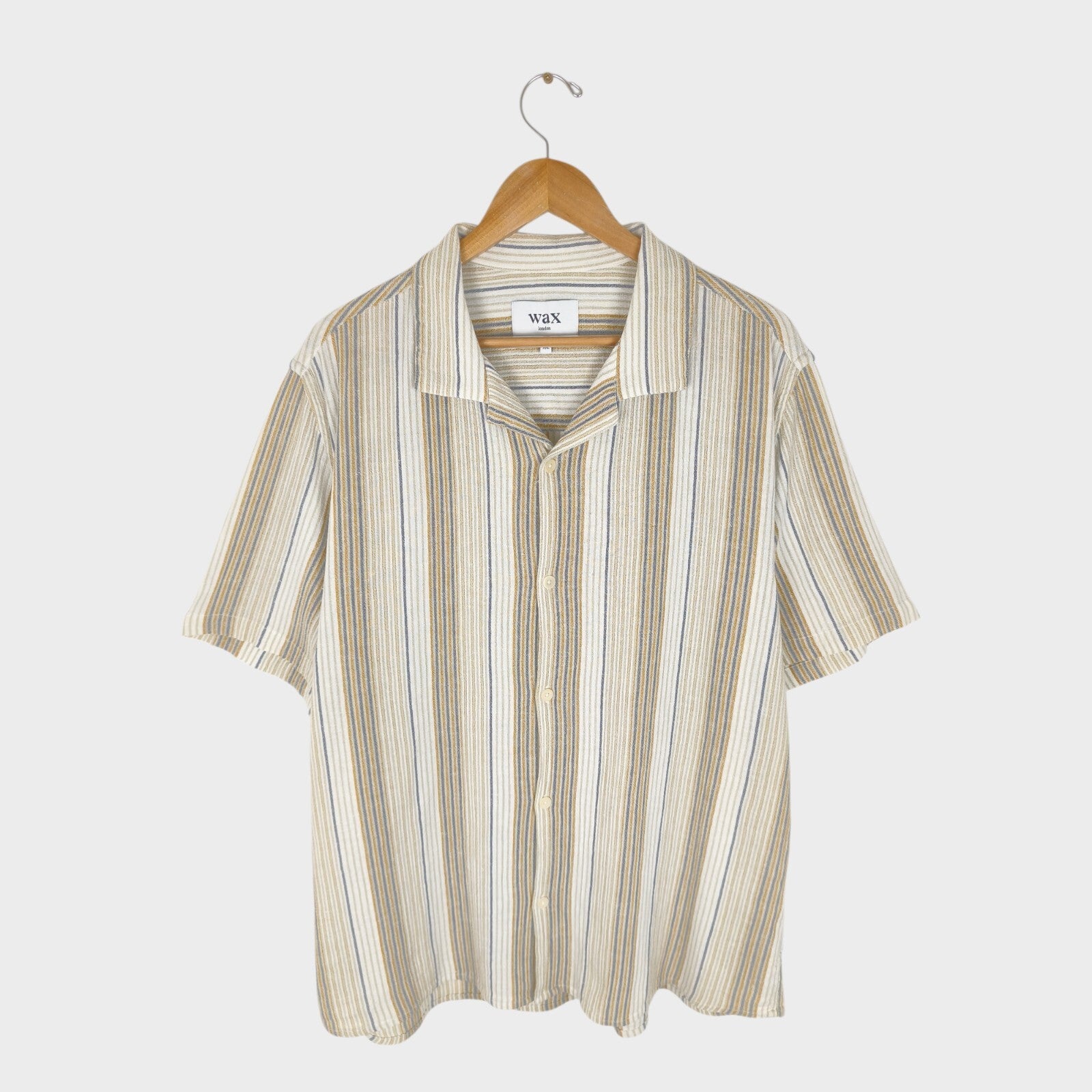 WAX LONDON Men's Striped Cotton Relaxed Fit Short Sleeved Shirt