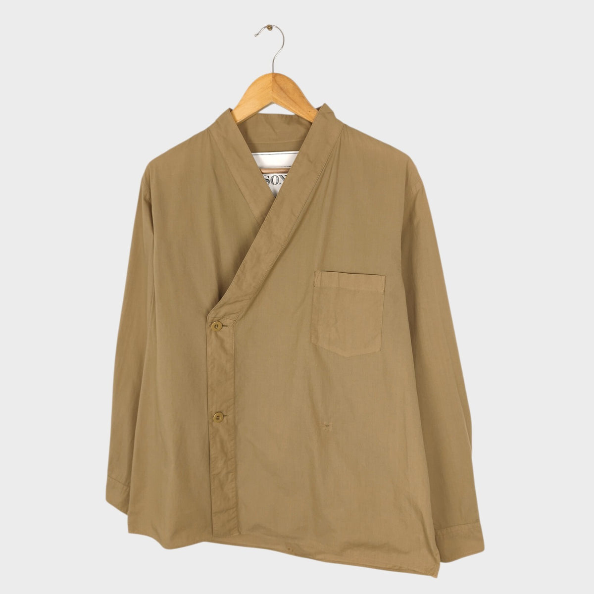 UNITED ARROWS & SONS Men's Made in Japan Beige Double Breasted Overshirt