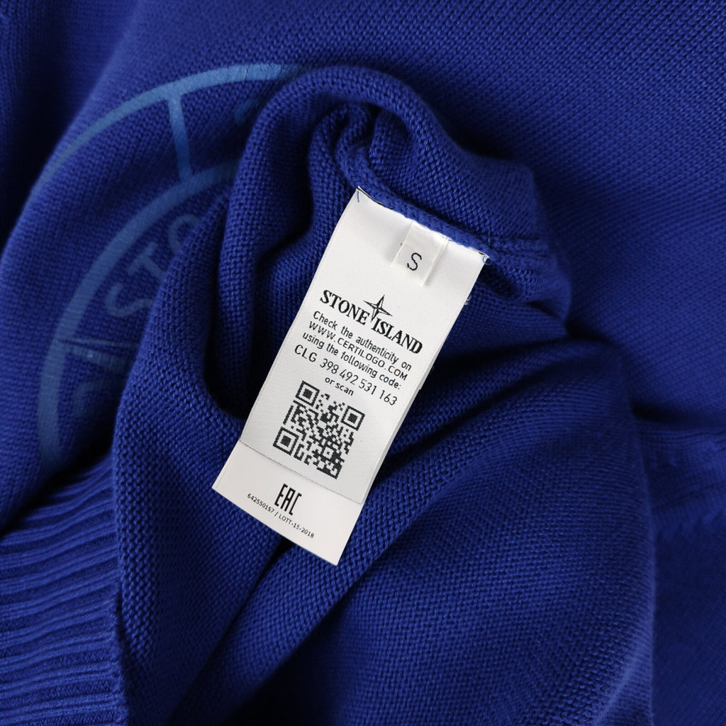 STONE ISLAND x SUPREME Men's Blue Cotton Reflective Compass Knit Jumper