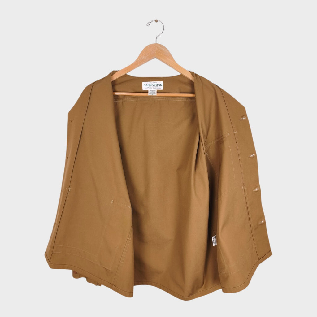 SASSAFRAS Men's Made in Japan Brown Digs Crew Chore Jacket
