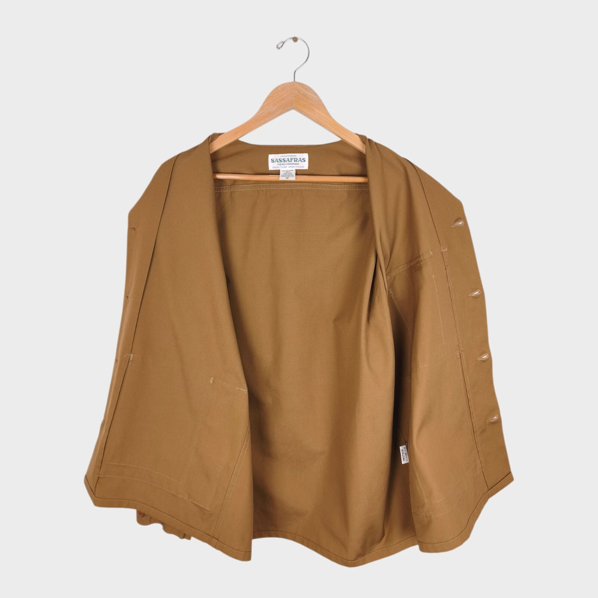 SASSAFRAS Men's Made in Japan Brown Digs Crew Chore Jacket