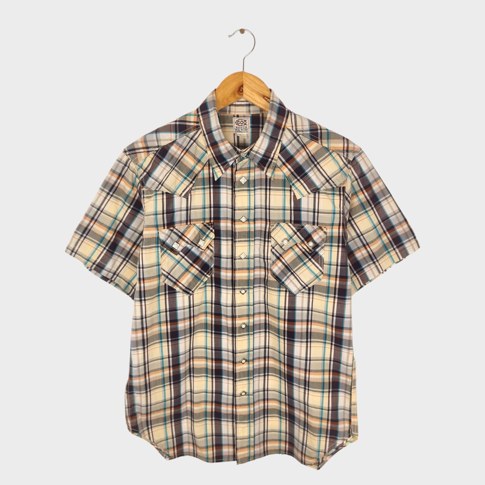 THE REAL MCCOY'S Men's Made in Japan 600 Ranch Checked Western Shirt