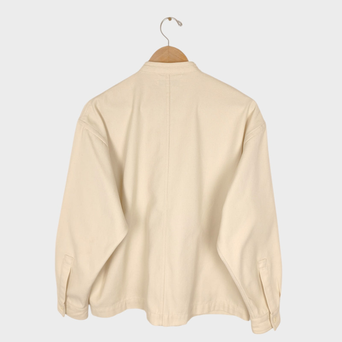UNITED ARROWS Men's Ecru Mandarin Collar Chore Jacket