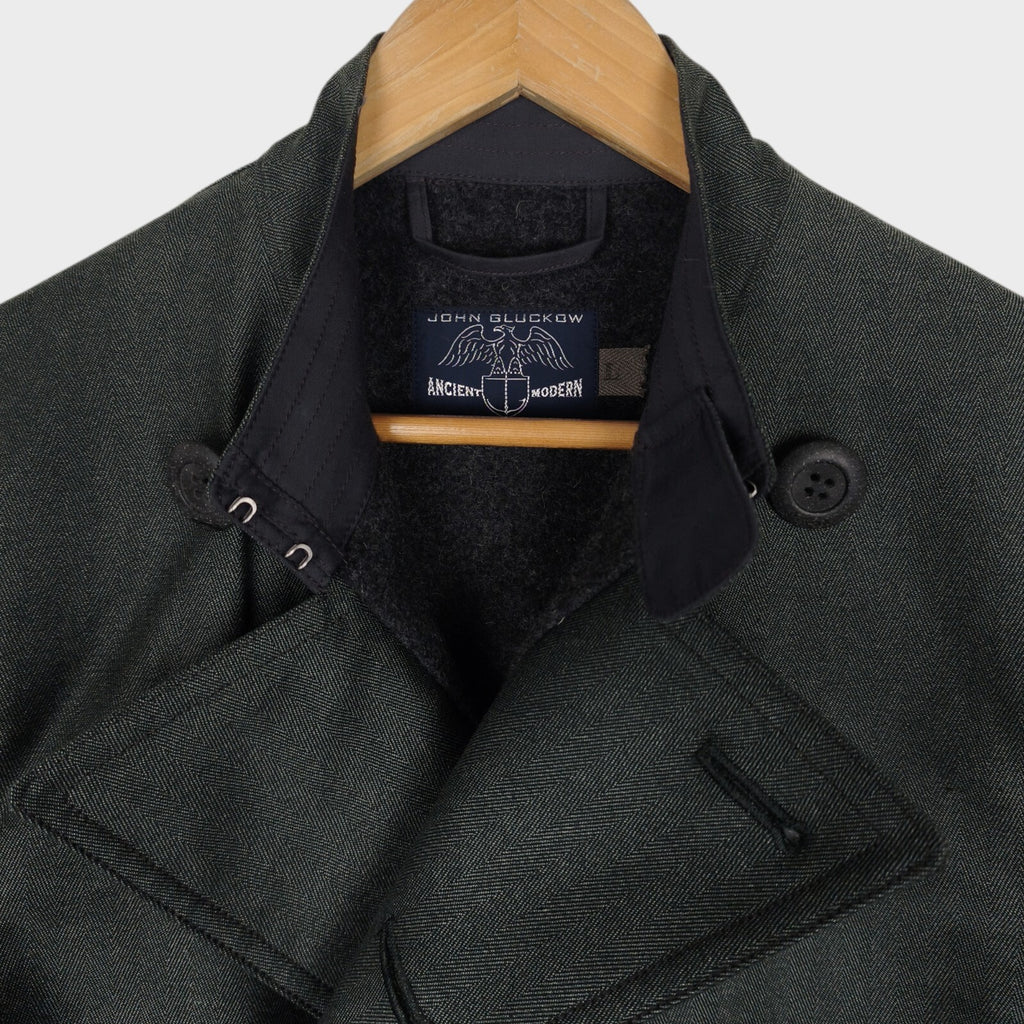 JOHN GLUCKOW Men's Pale Green Made in Japan "Headhunters Rising" The Stevedore Moleskin Jacket
