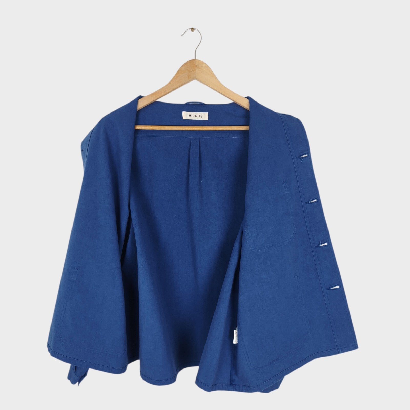 H.UNIT Men's Made in Japan Blue 100% Cotton Relaxed Fit Chore Jacket