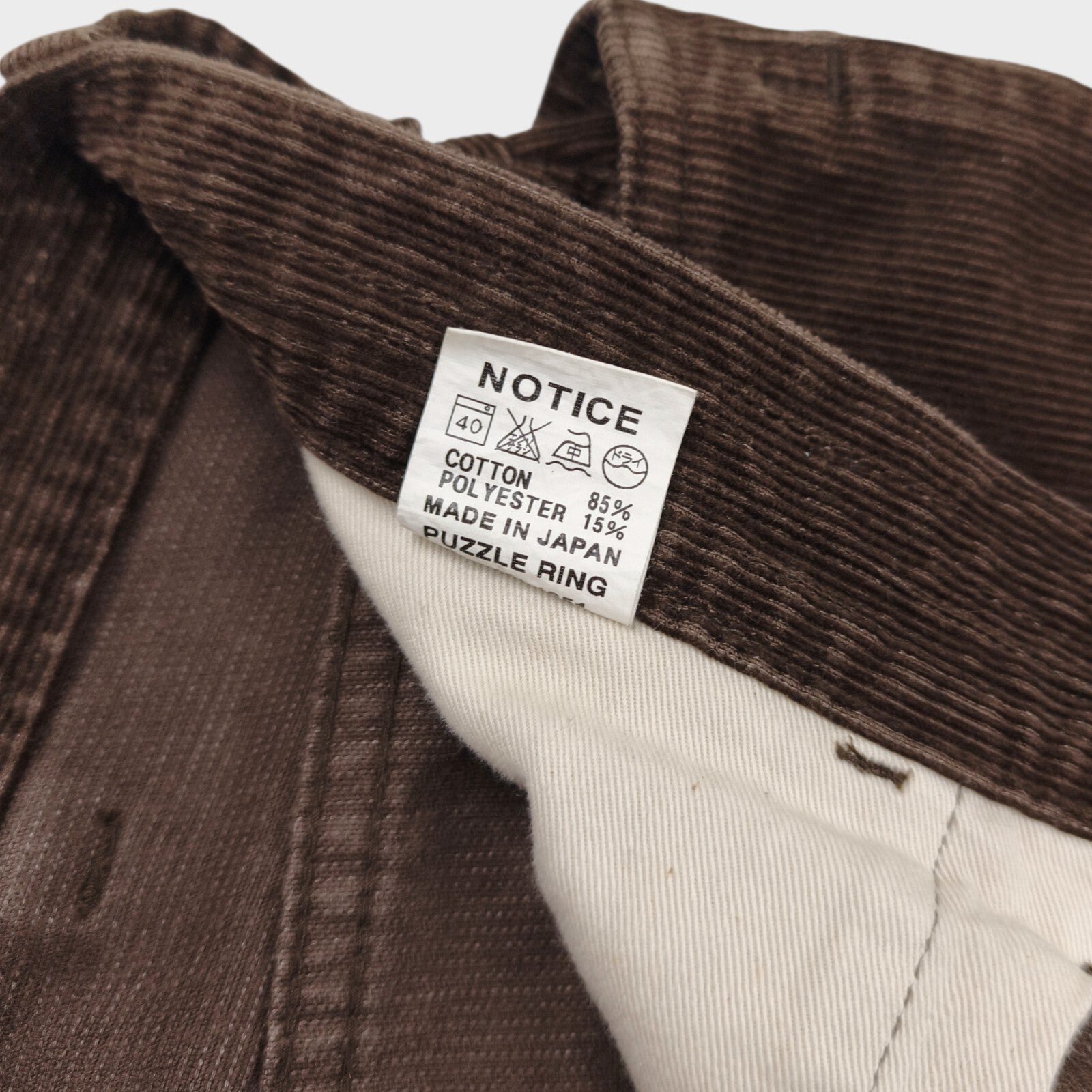 SASSAFRAS Men's Made in Japan Brown Corduroy Fall Leaf Cargo Trousers