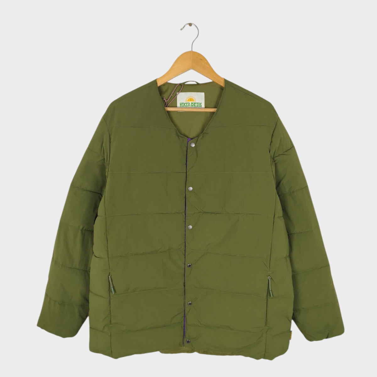 HIKERDELIC Men's Green Quilted Liner Puffer Jacket