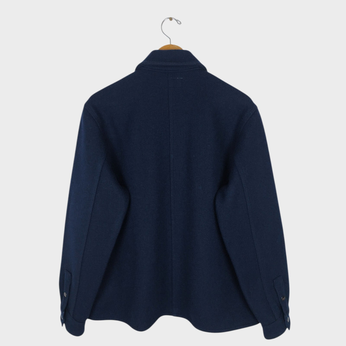 SASSAFRAS Men's Made in Japan Navy Blue Melton Wool Leaf Blower Jacket