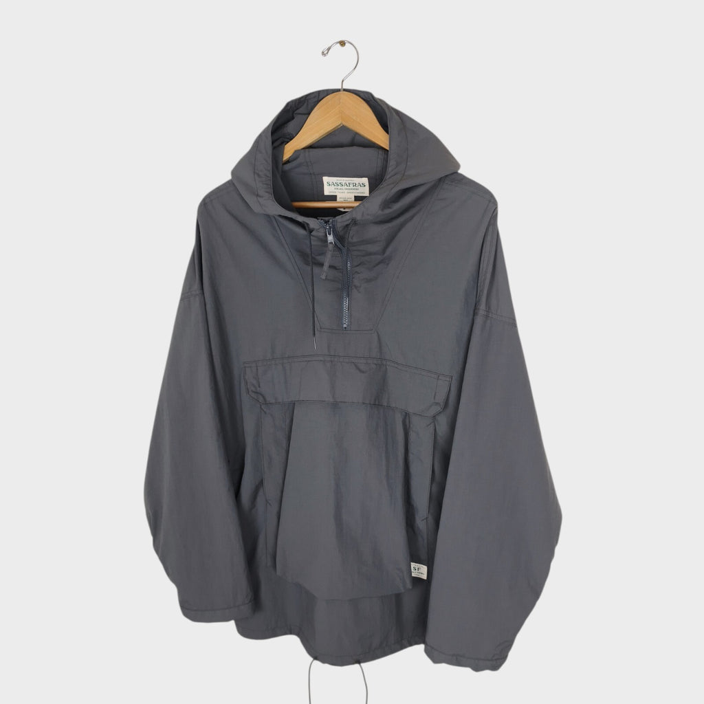 SASSAFRAS Men's Made in Japan Grey Digs Crew Armor Shell Bud Smock Jacket