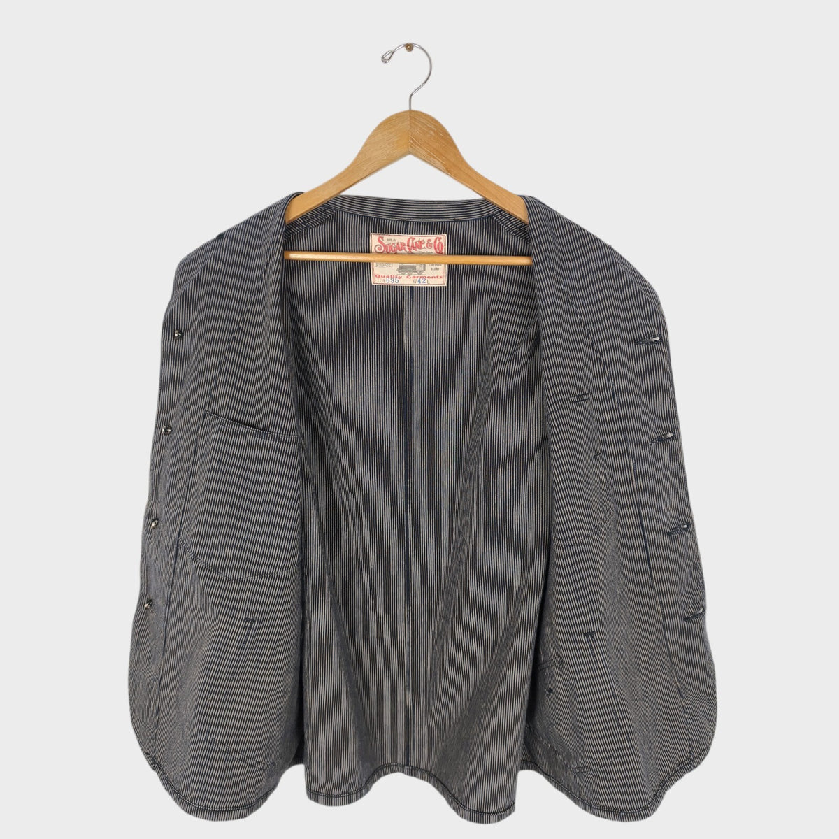 SUGAR CANE Men's Made in Japan Striped Cotton Chore Jacket