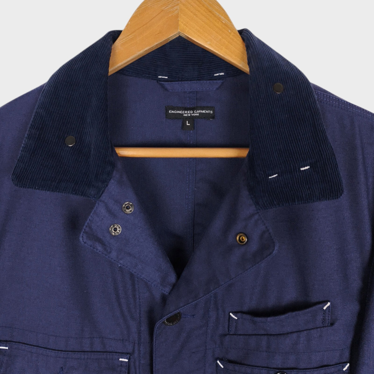 ENGINEERED GARMENTS Men's Made in USA Blue Coverall Chore Jacket