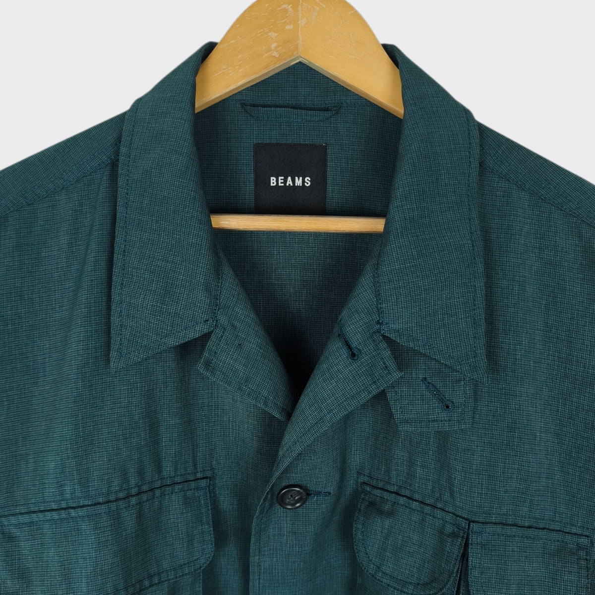 BEAMS Men's Teal Green Oversized Fit Lightweight Utility Fishing Jacket