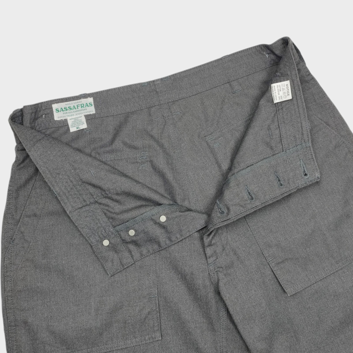 SASSAFRAS Men's Made in Japan Grey Feel Sun Cargo Shorts