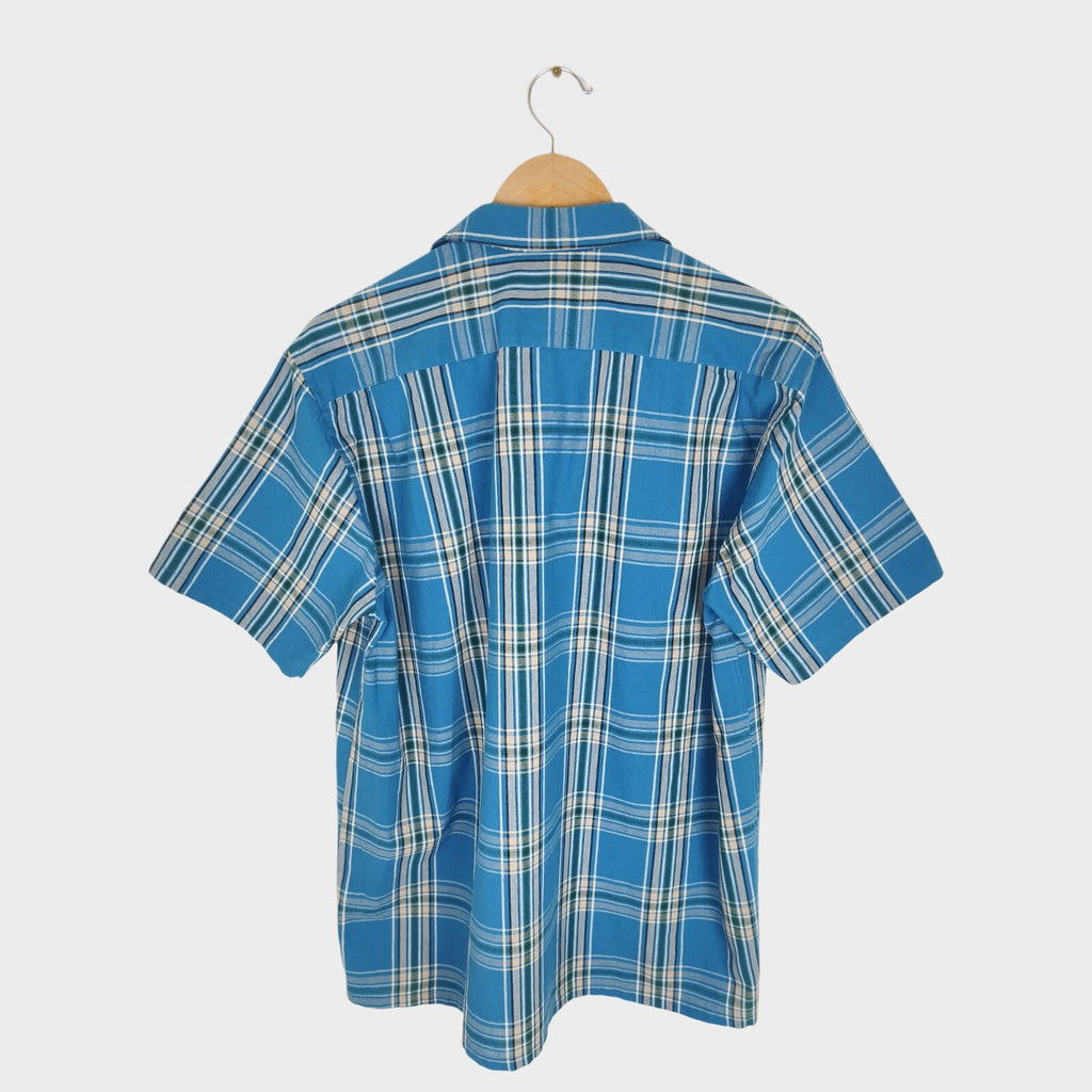 BEAMS PLUS Men's Made in Japan Cotton Checked Camp Collar Shirt