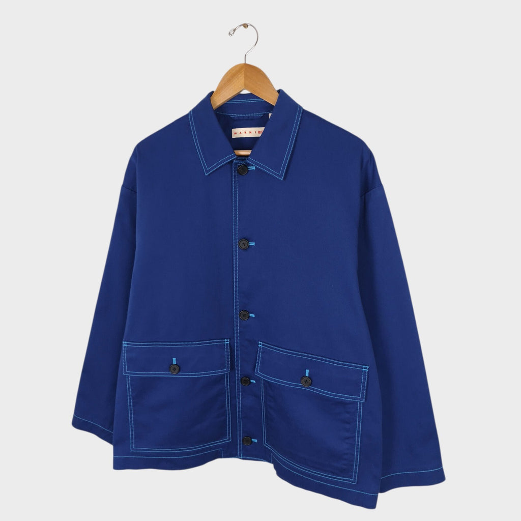 MARNI x UNIQLO Men's Blue Cotton Twill Utility Chore Jacket