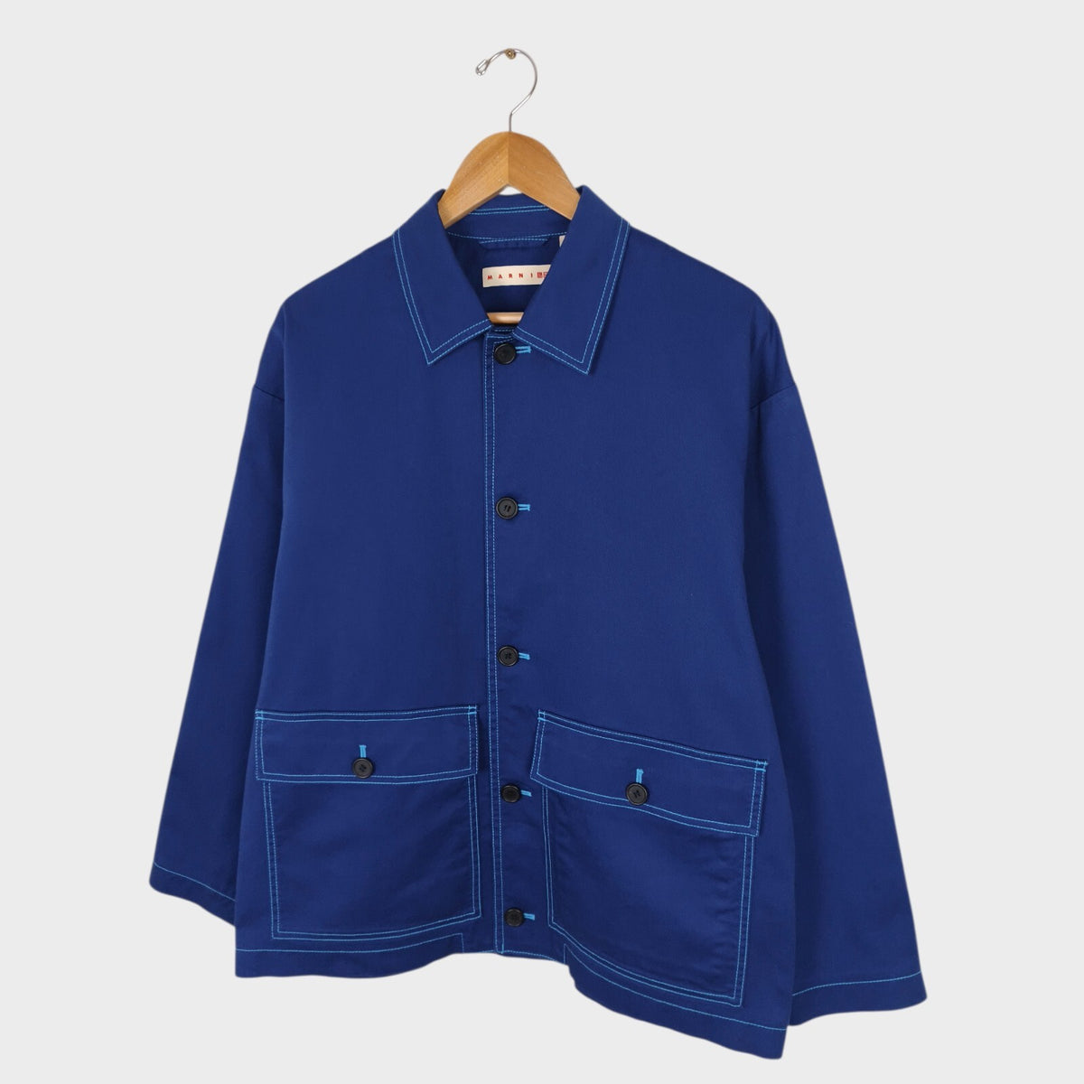 MARNI x UNIQLO Men's Blue Cotton Twill Utility Chore Jacket
