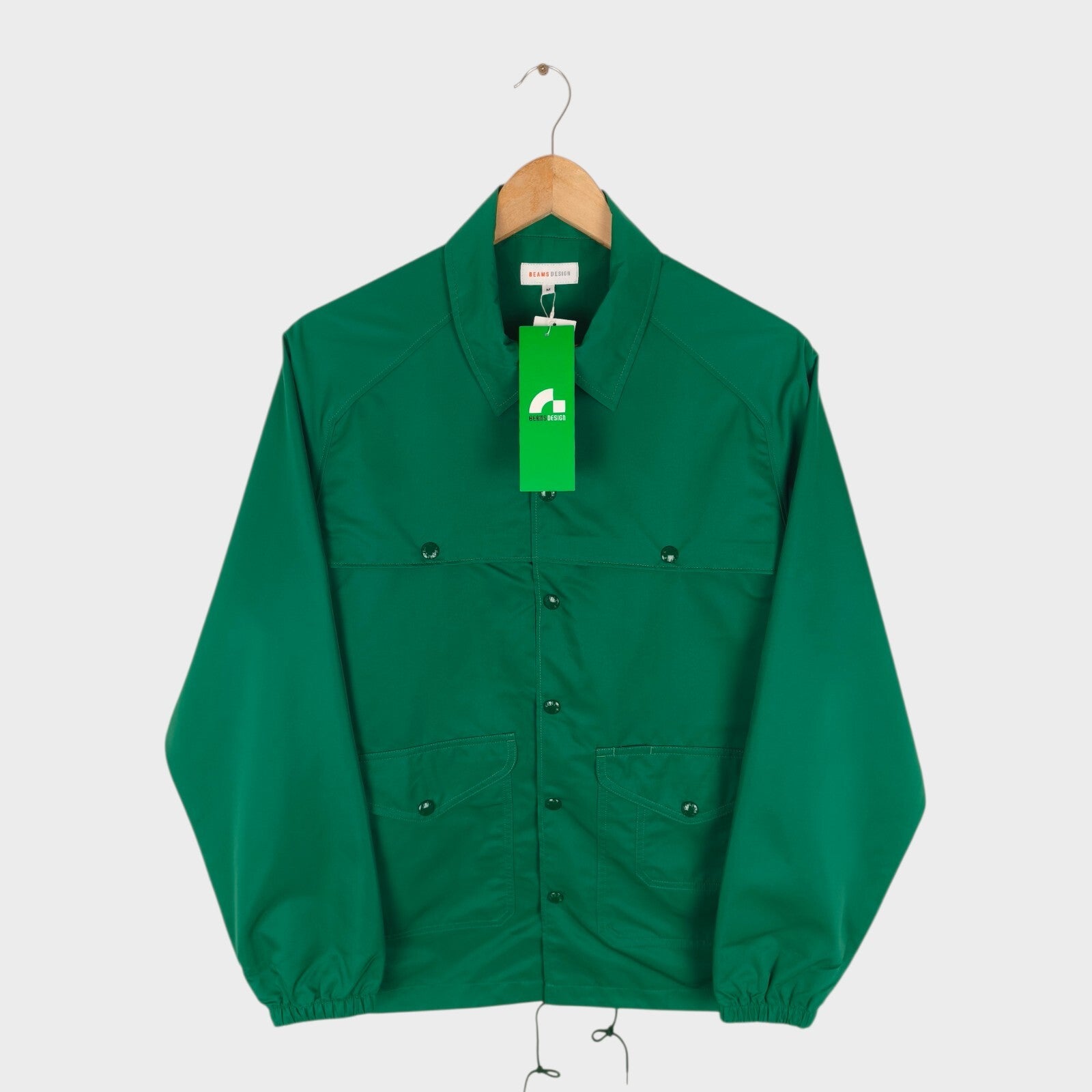 BEAMS Men's Green Lightweight Water Repellent Utility Jacket