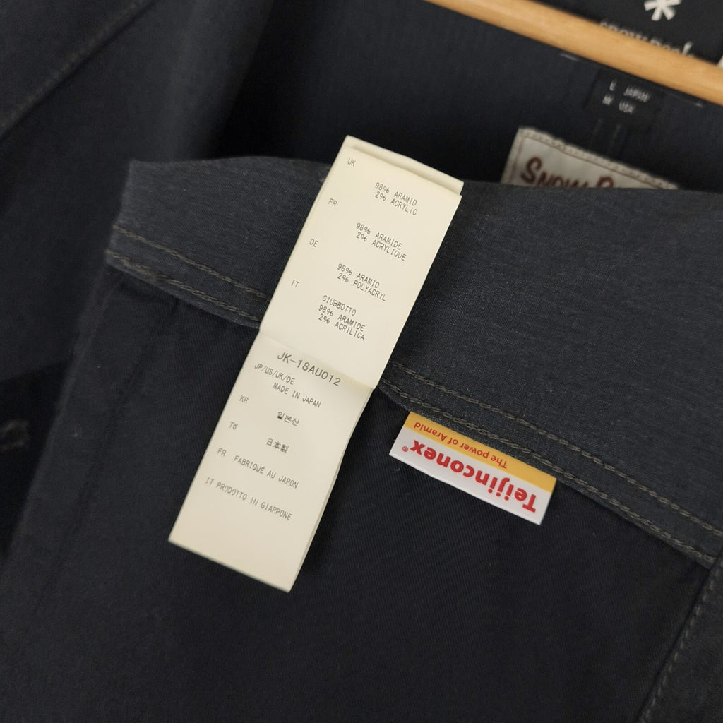 SNOW PEAK Men's Dark Grey Made in Japan Takibi Hunting Chore Jacket