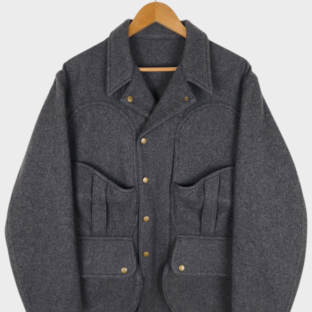 SENELIER Men's Made in Japan Grey Wool Toolbox Painter Jacket
