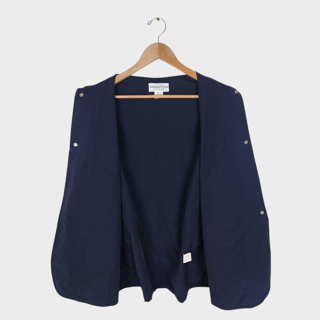 SASSAFRAS Men's Made in Japan Navy 60/40 Cotton Blend Fall Leaf Jacket