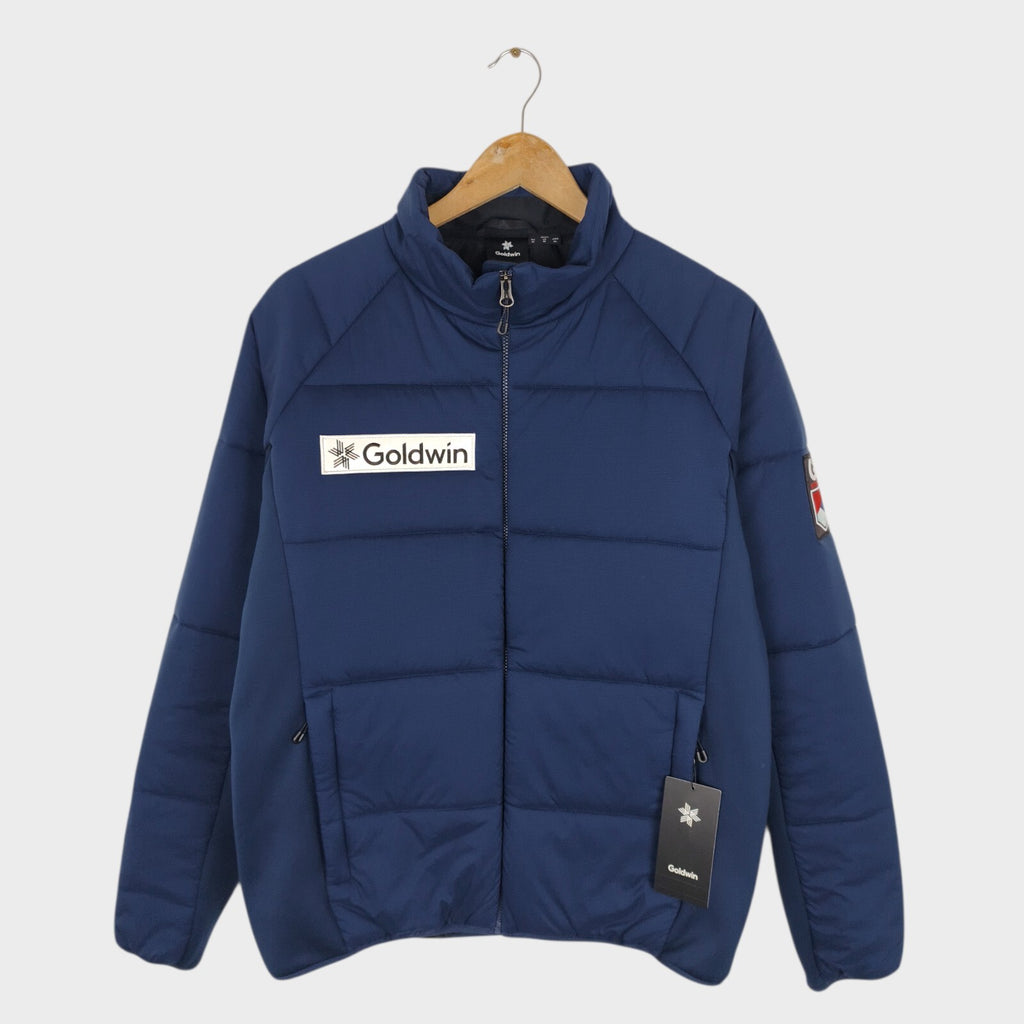 GOLDWIN Men's Navy Blue Made in Japan GB Snowsport Hybrid MIddle Jacket