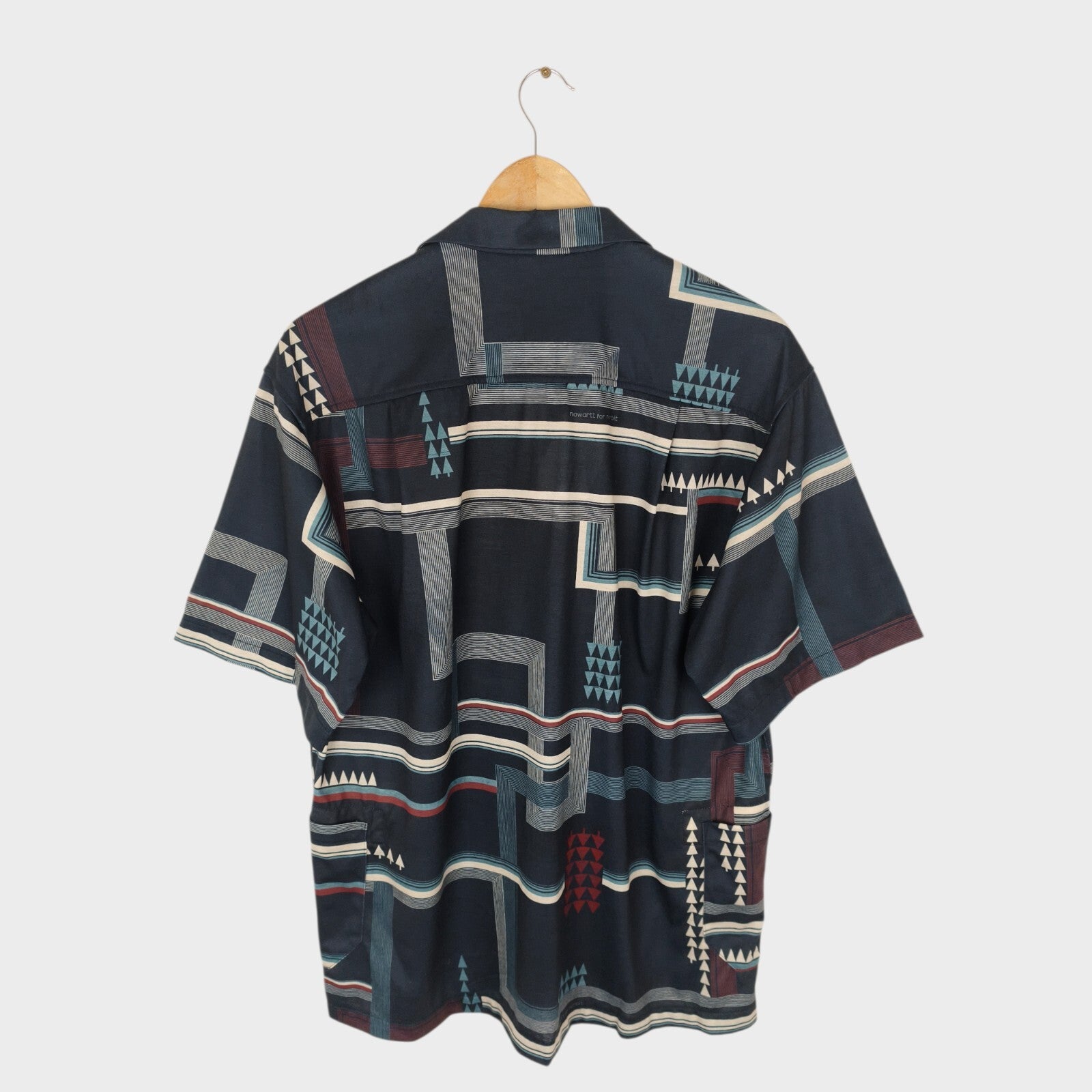 NORBIT BY HIROSHI NOZAWA Men's Navy All-Over Print Aloha Shirt