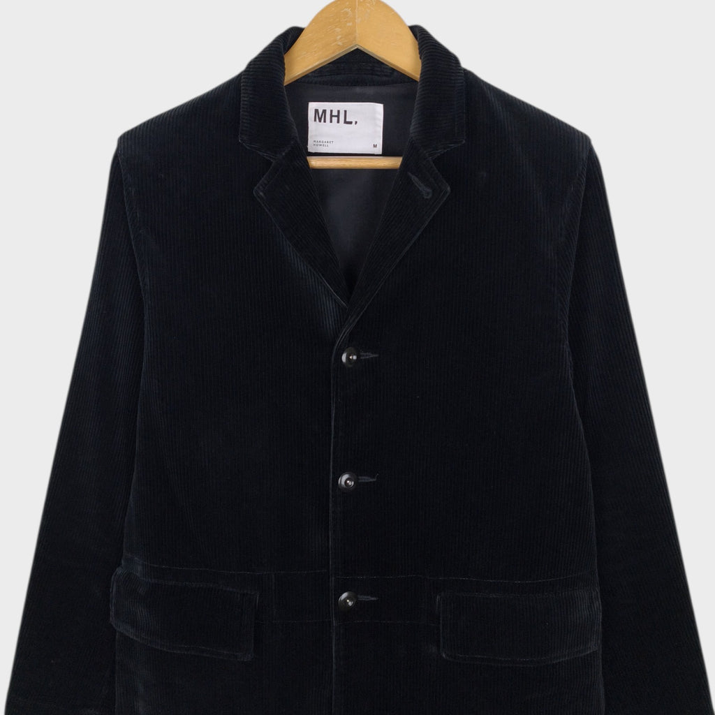 MHL MARGARET HOWELL Men's Black Heavyweight Corduroy Blazer Jacket