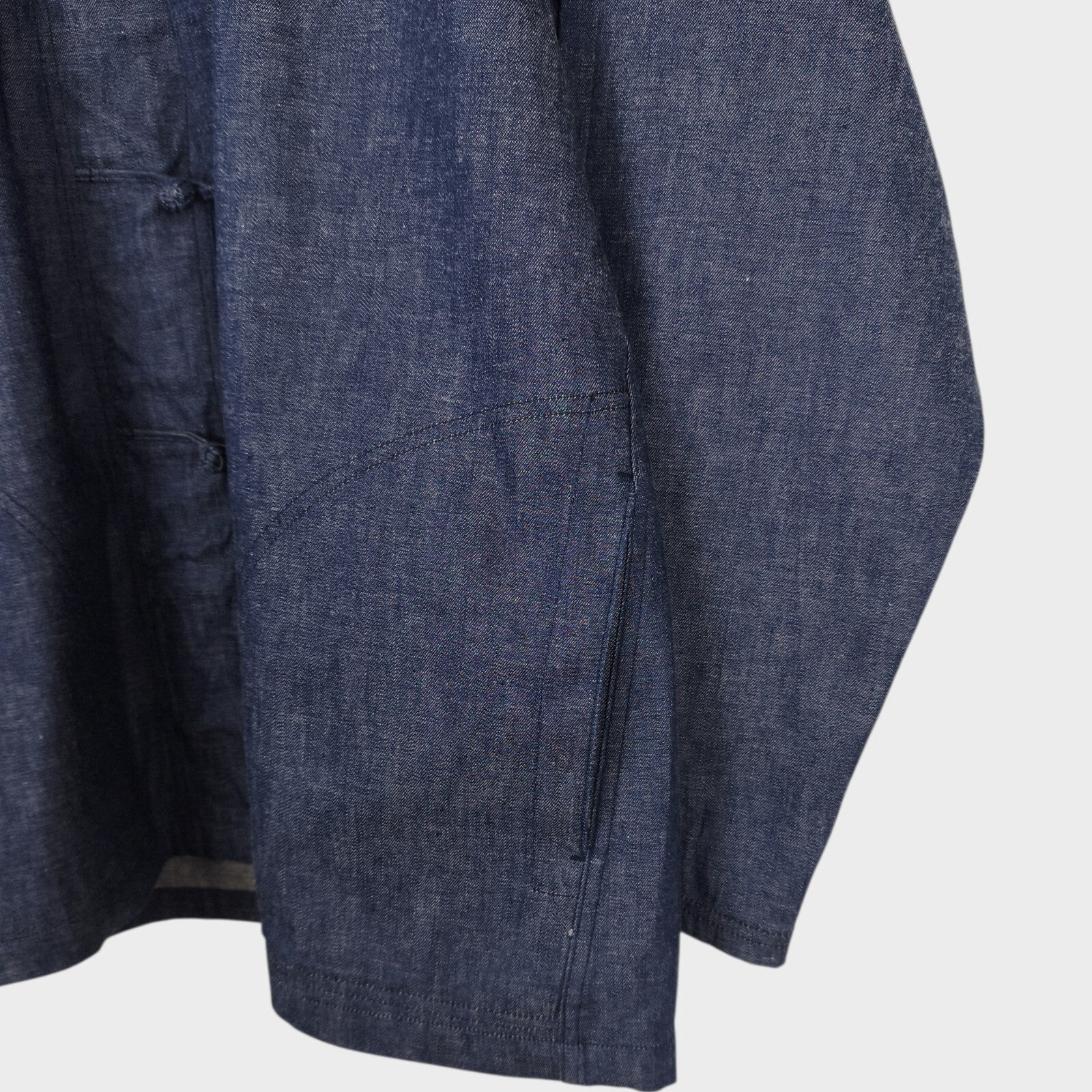 ORSLOW Men's Made in Japan Blue Denim Chinese Kung Fu Jacket
