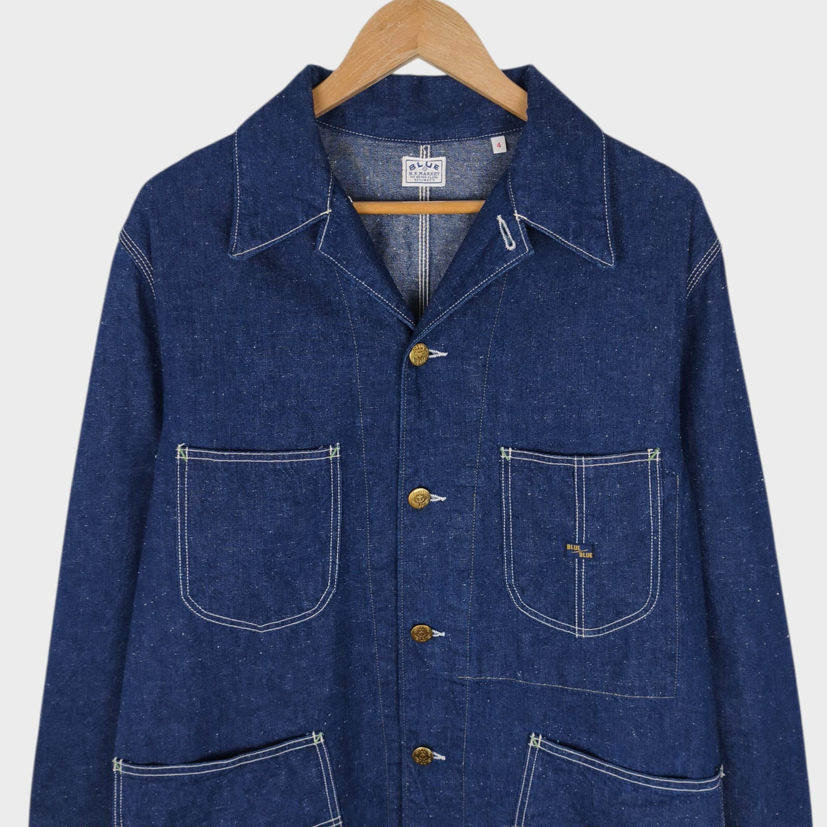 BLUE BLUE JAPAN Men's Made in Japan Blue Nep Denim Chore Jacket