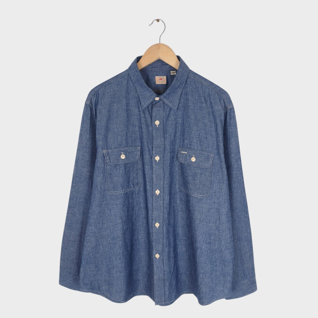 SUGAR CANE Men's Made in Japan Blue Chambray Work Shirt