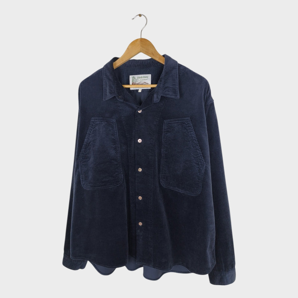 GARBSTORE Men's Navy Cotton/Viscose Corduroy Utility Overshirt