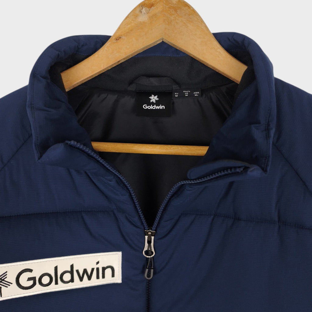 GOLDWIN Men's Navy Blue Made in Japan GB Snowsport Hybrid MIddle Jacket