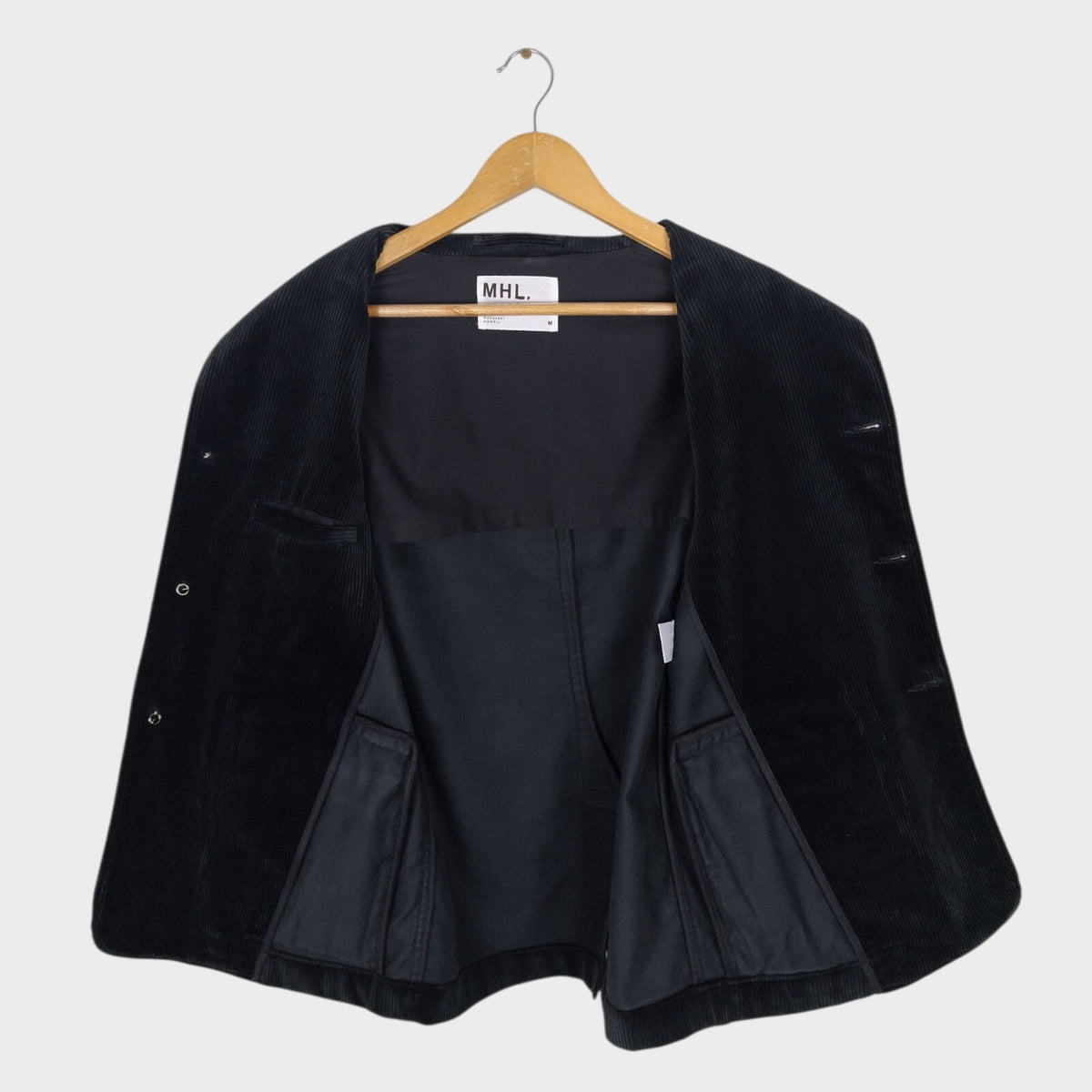 MHL MARGARET HOWELL Men's Black Heavyweight Corduroy Blazer Jacket
