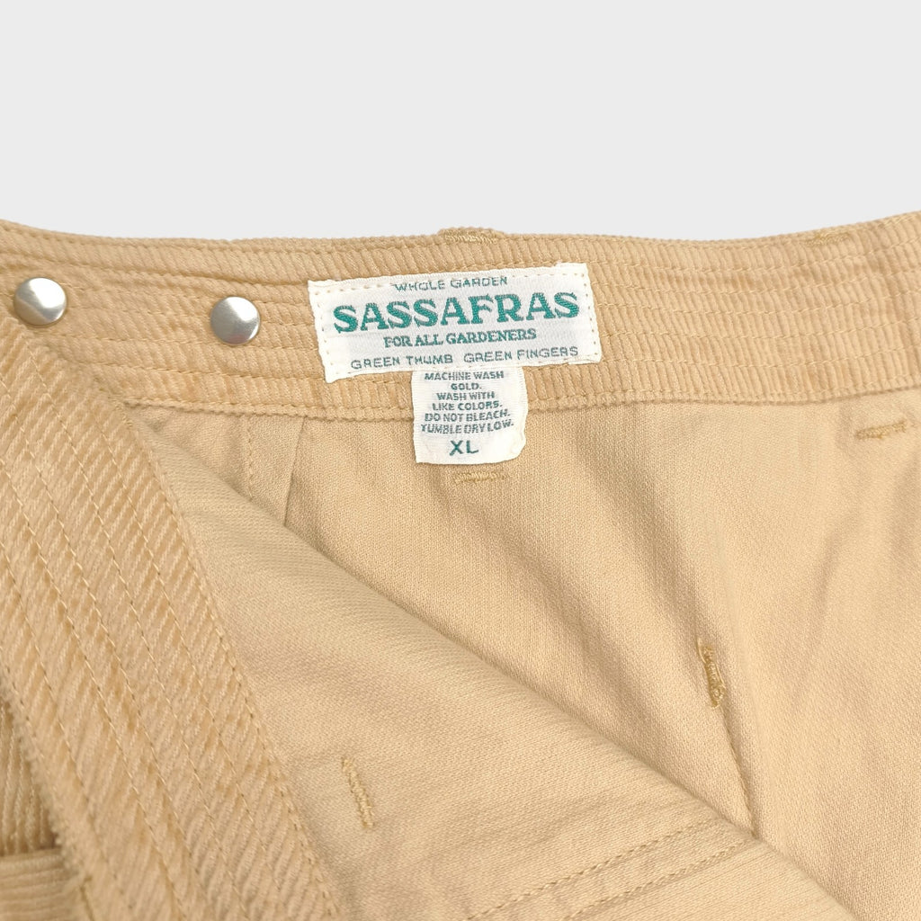 SASSAFRAS Men's Made in Japan Beige Overgrown Fatigue Corduroy Cargo Shorts