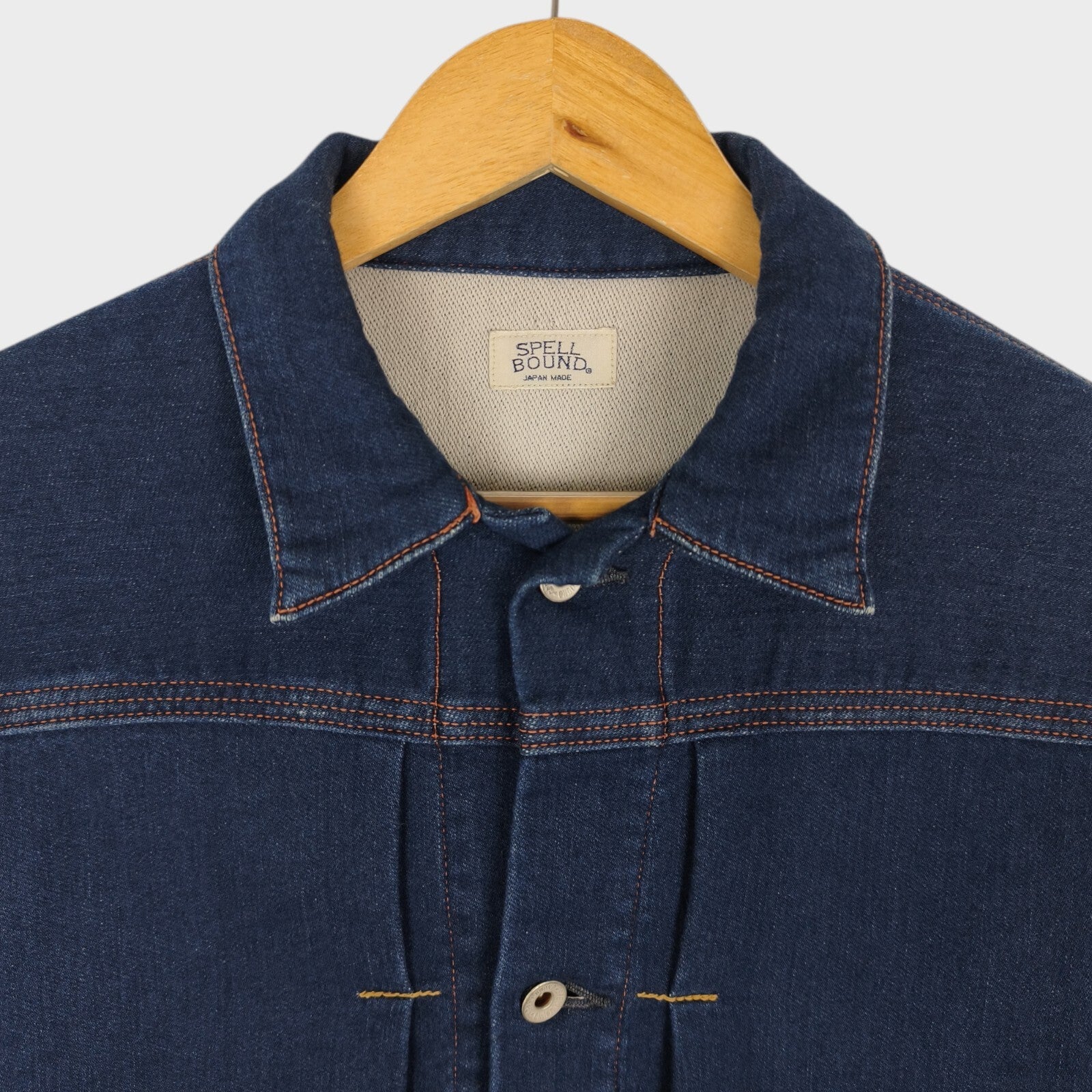 SPELLBOUND Men's Made in Japan Blue Cotton Jersey Trucker Jacket