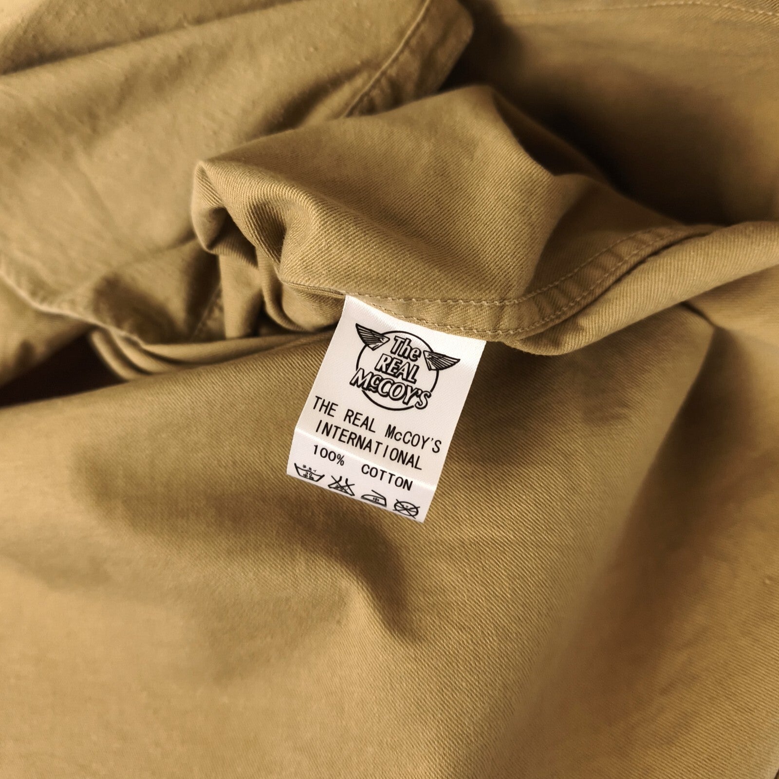 THE REAL MCCOY'S Men's Made in Japan Beige Nep Cotton Western Shirt