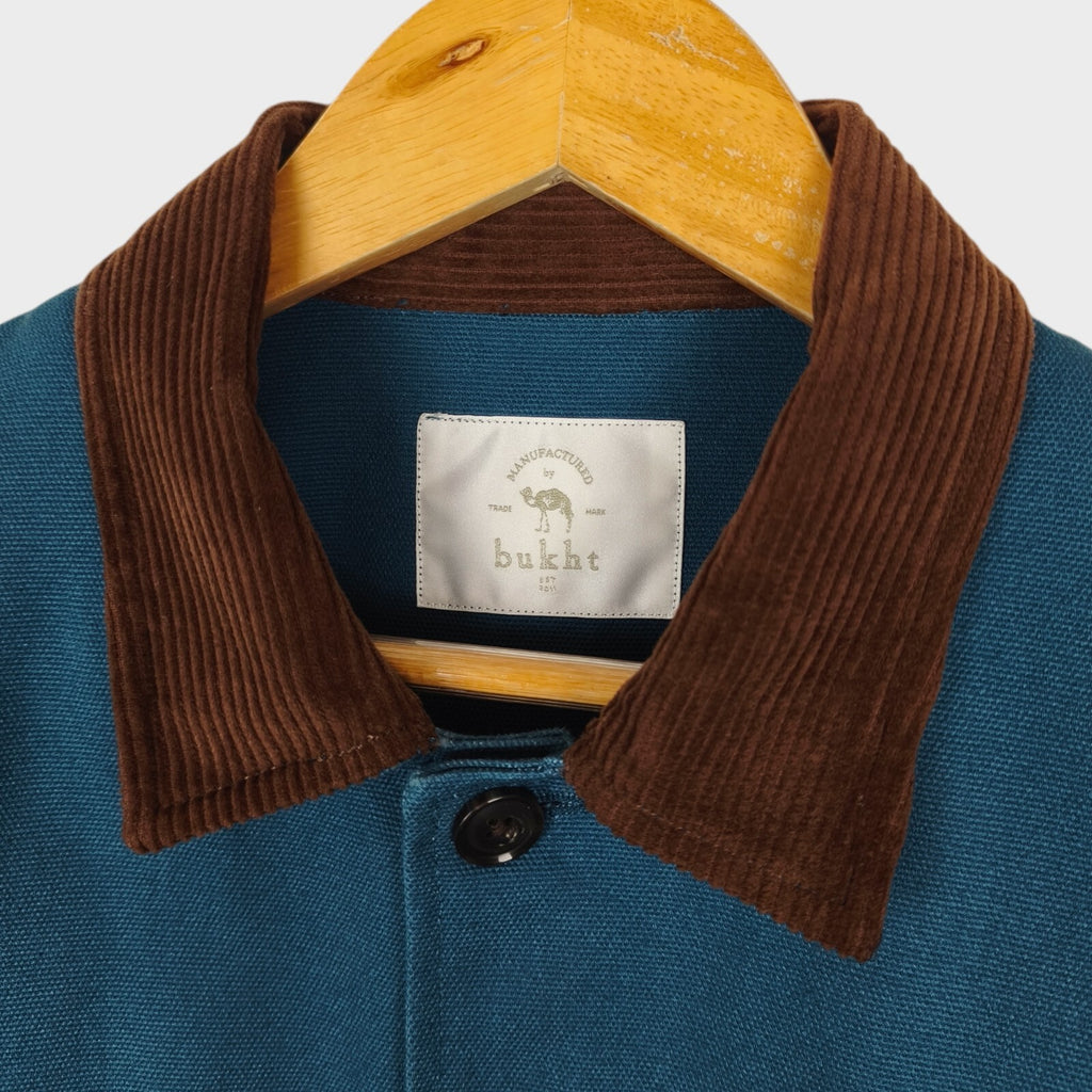 BUKHT Japan Men's Blue Heavyweight Cotton Canvas Duck Hunting Jacket