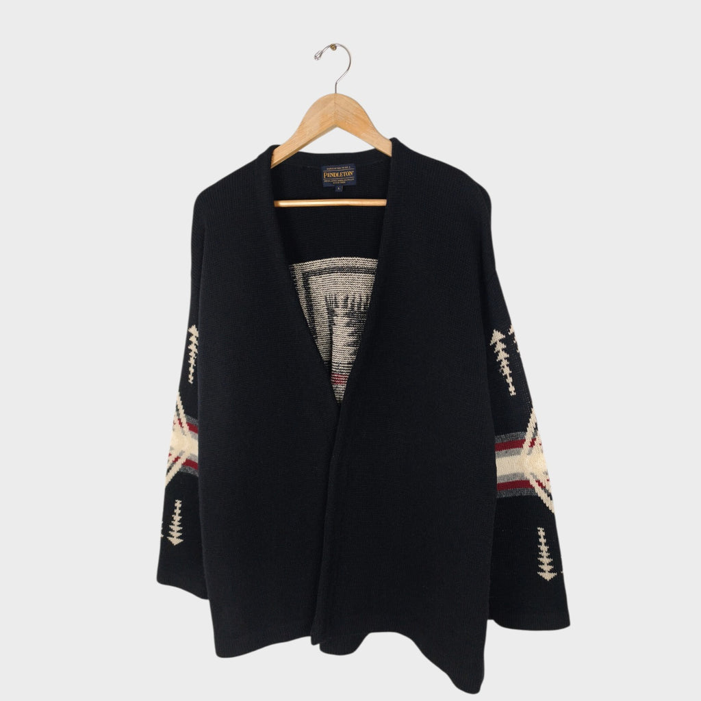 PENDLETON Men's Navajo Jacquard Wool Blend Open Cardigan